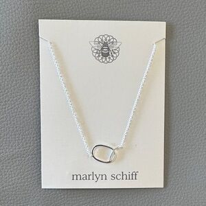 Marlyn Schiff Silver Oval Pendant Necklace